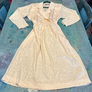 80s Geometric White Dress